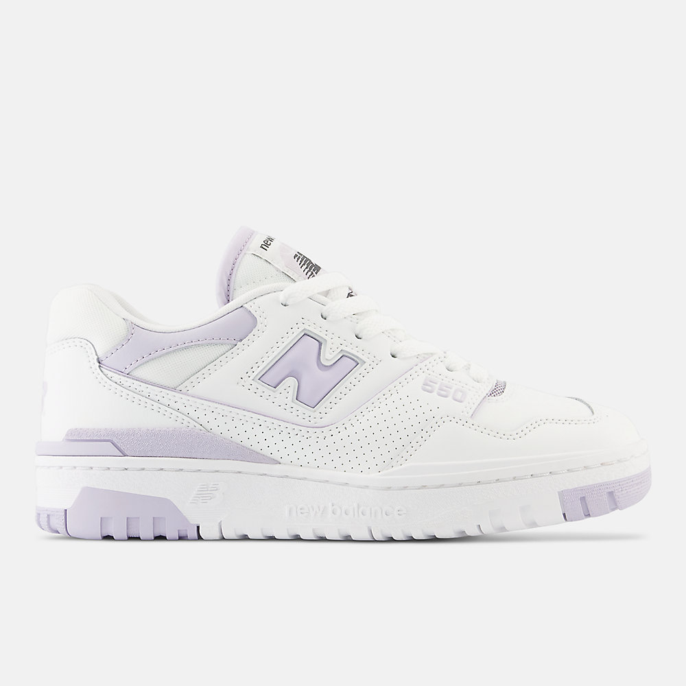 New Balance 550 Shoes White with Grey Violet